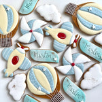 Lot de 10 sablés personnalisés Avion/Montgolfière lesdelicesdecaro
