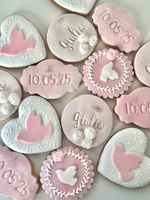 Lot de 10 sablés personnalisés Baptême Colombe lesdelicesdecaro