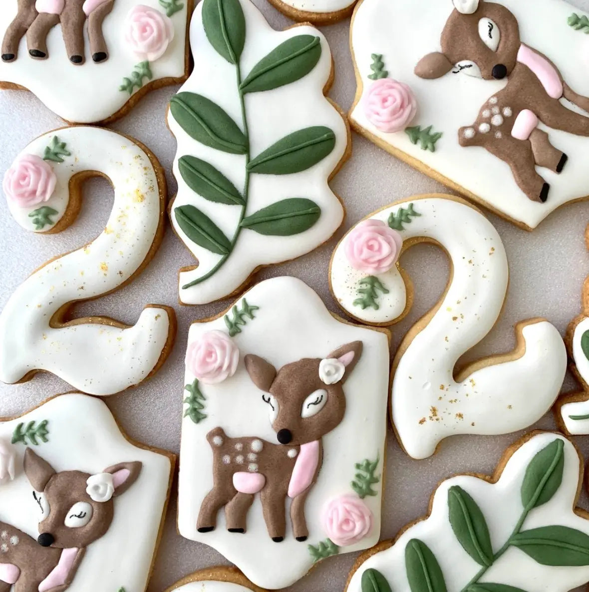 Lot de 10 sablés personnalisés Biches/Feuilles lesdelicesdecaro