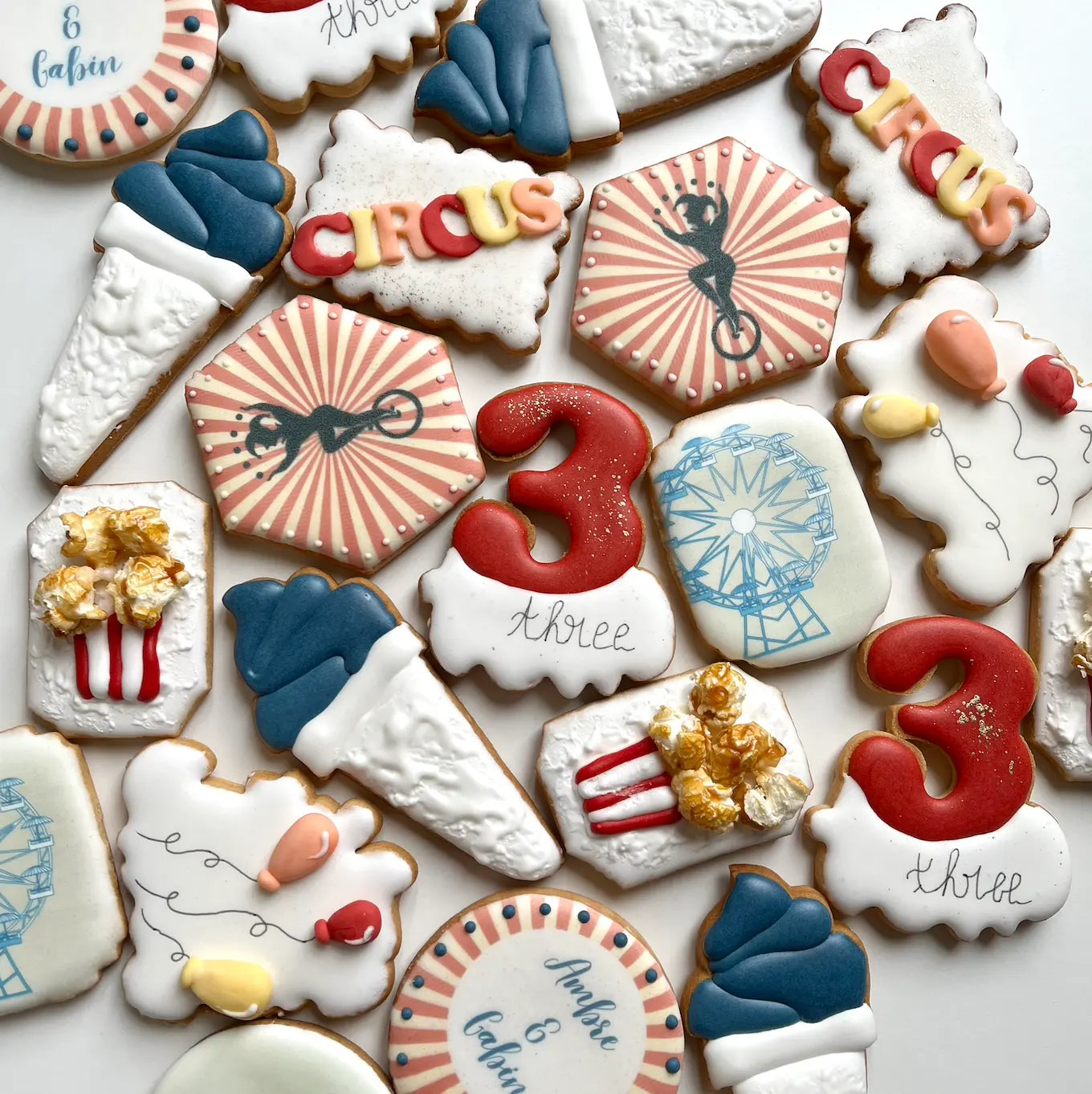 Lot de 10 sablés personnalisés Cirque lesdelicesdecaro