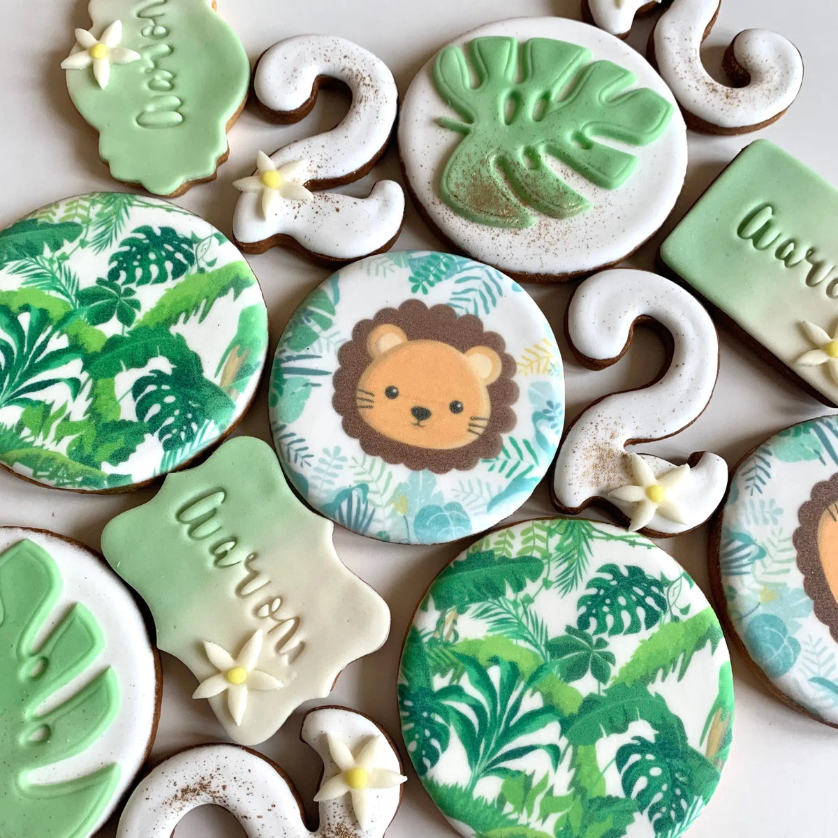 Lot de 10 sablés personnalisés Jungle Lion lesdelicesdecaro