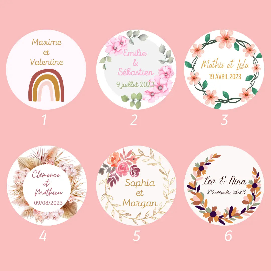 Lot de 10 sablés personnalisés Mariage Bohême lesdelicesdecaro