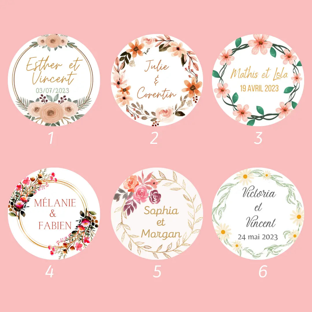 Lot de 10 sablés personnalisés Mariage Fleuri lesdelicesdecaro