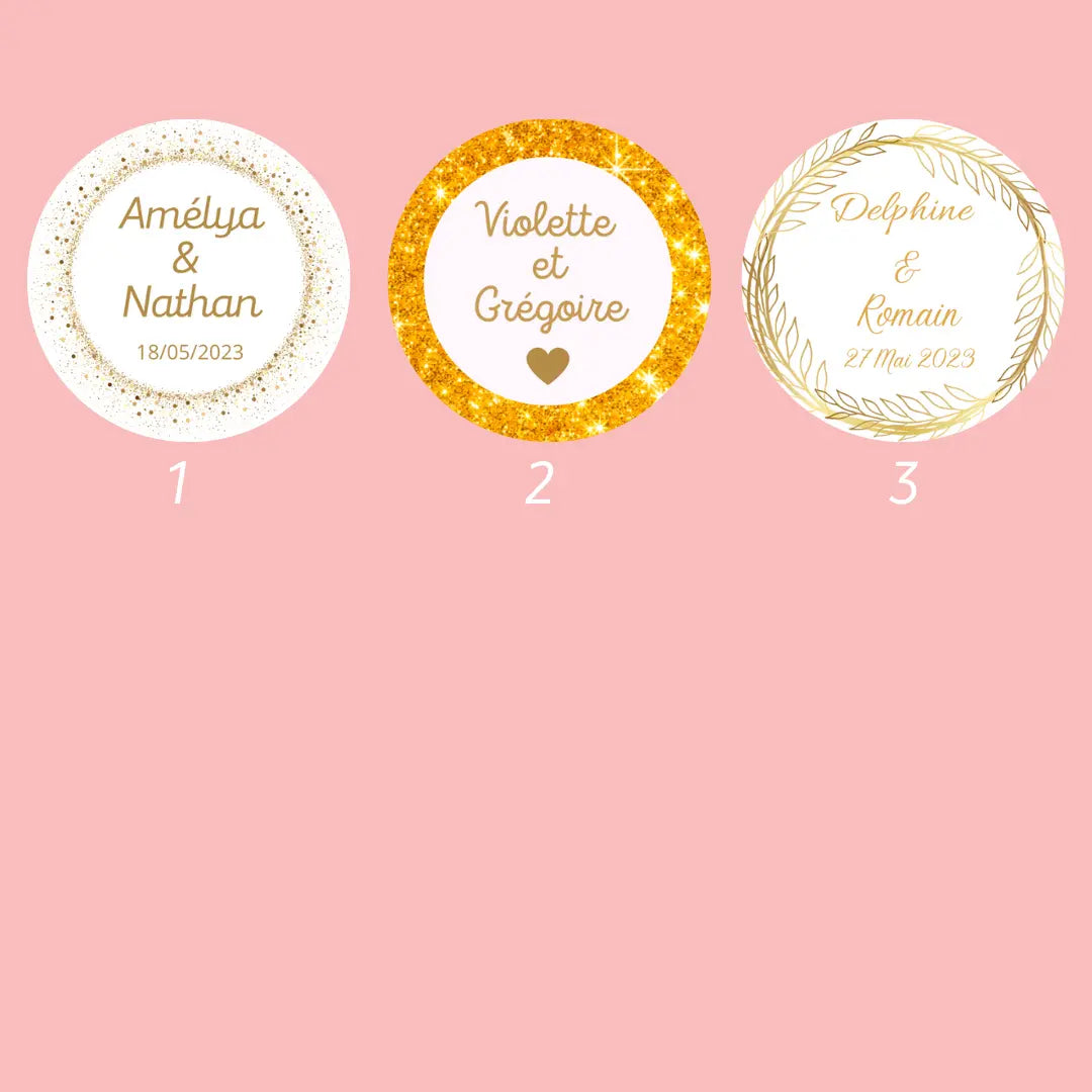 Lot de 10 sablés personnalisés Mariage Glam Chic lesdelicesdecaro