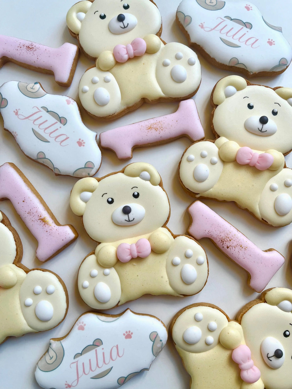 Lot de 10 sablés personnalisés Oursons/âge lesdelicesdecaro