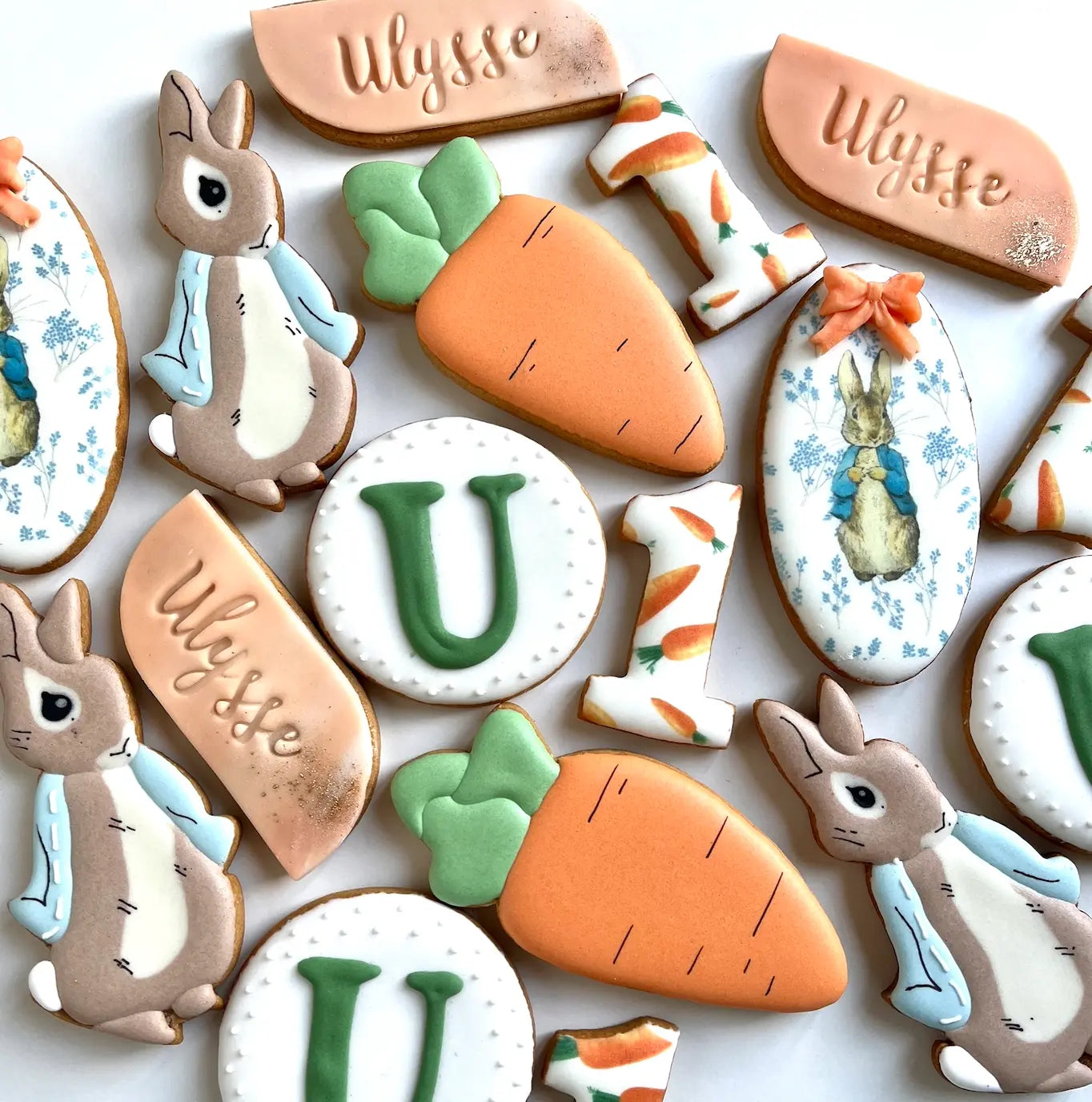 Lot de 10 sablés personnalisés Pierre Lapin lesdelicesdecaro