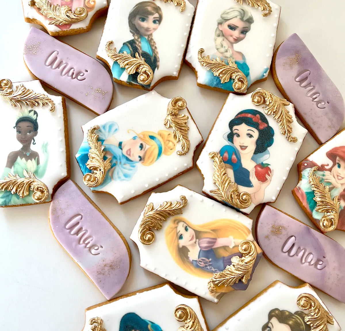 Lot de 10 sablés personnalisés Princesses lesdelicesdecaro