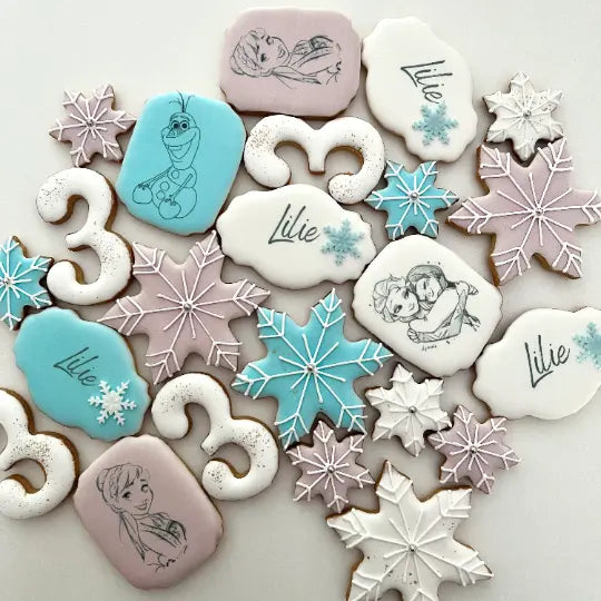 Lot de 10 sablés personnalisés Reine des Neiges lesdelicesdecaro