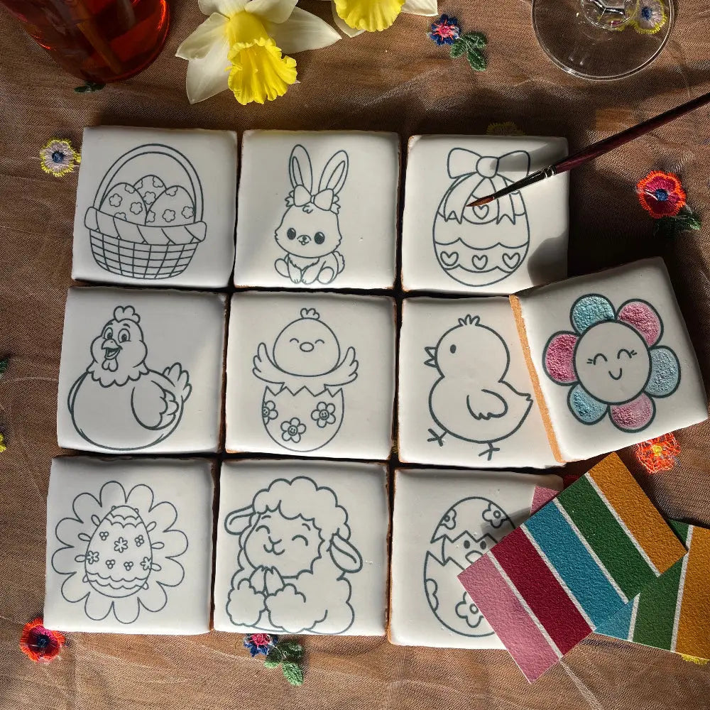lot de 10 biscuits de pâques à peindre, pour enfants. activité créative, ludique et gourmande garantie !